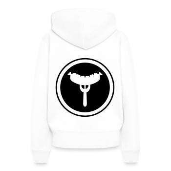 Sausage fork - Women’s Premium Organic Hoodie - white - Back - Julia (174cm)