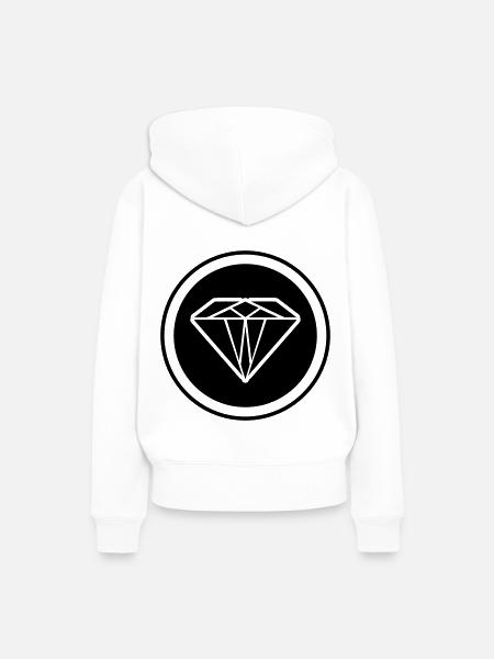 Diamant Symbol - Frauen Premium Bio Hoodie - Weiß