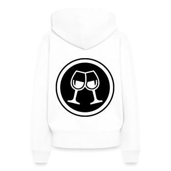 Wein Gläser - Frauen Premium Bio Hoodie - Weiß - Hinten - Julia (174cm)