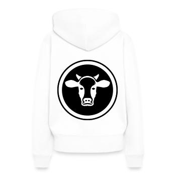 Tête de bœuf - Sweat à capuche Premium bio Femme - blanc - Dos - Julia (174cm)