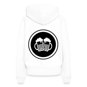 Bierglas Symbol - Frauen Premium Bio Hoodie - Weiß - Hinten - Julia (174cm)