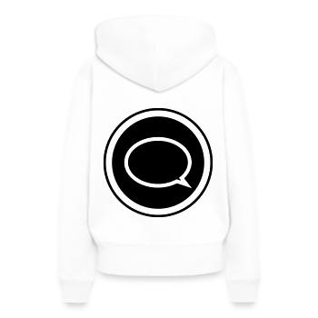 Sprechblase - Frauen Premium Bio Hoodie - Weiß - Hinten - Julia (174cm)