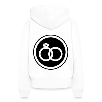 Bagues de mariage Mariage - Sweat à capuche Premium bio Femme - blanc - Dos - Julia (174cm)