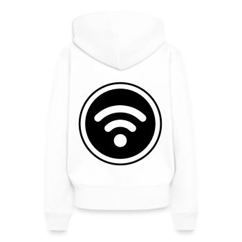 Wi-Fi Internet - Sweat à capuche Premium bio Femme - blanc - Dos - Julia (174cm)