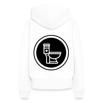 Wc Toilet - Sweat à capuche Premium bio Femme - blanc - Dos - Julia (174cm)