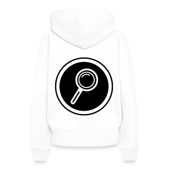 Lupe Symbol - Frauen Premium Bio Hoodie - Weiß - Hinten - Julia (174cm)