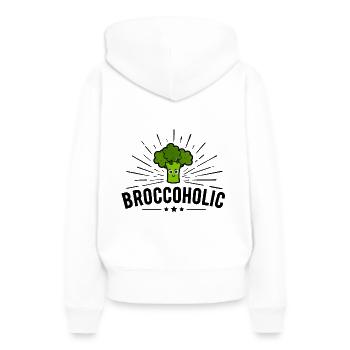Végétarien végétalien - Broccoholic - Sweat à capuche Premium bio Femme - blanc - Dos - Julia (174cm)