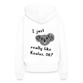 Koala - J'aime vraiment les koalas - Sweat à capuche Premium bio Femme - blanc - Dos - Julia (174cm)