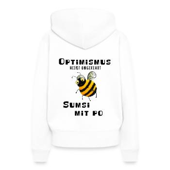 Sumsi avec Po - optimisme - Sweat à capuche Premium bio Femme - blanc - Dos - Julia (174cm)