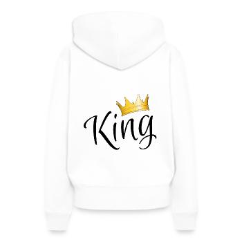 Roi - roi - Sweat à capuche Premium bio Femme - blanc - Dos - Julia (174cm)