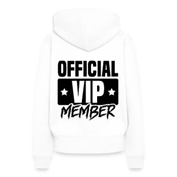 Membres Vip - Sweat à capuche Premium bio Femme - blanc - Dos - Julia (174cm)