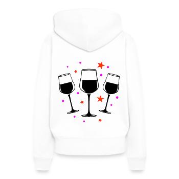 Weinglas Rotwein Symbol - Frauen Premium Bio Hoodie - Weiß - Hinten - Julia (174cm)