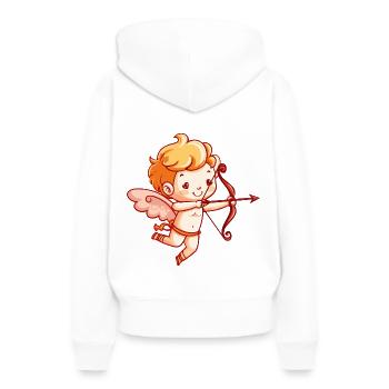 Engel Valentinstag Cupid Verliebt - Frauen Premium Bio Hoodie - Weiß - Hinten - Julia (174cm)