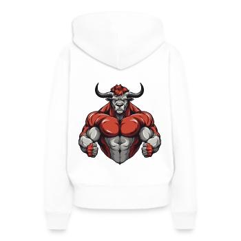 Bull Bull Beast Musculation - Sweat à capuche Premium bio Femme - blanc - Dos - Julia (174cm)