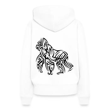 Tatouage tribal de gorille - Sweat à capuche Premium bio Femme - blanc - Dos - Julia (174cm)