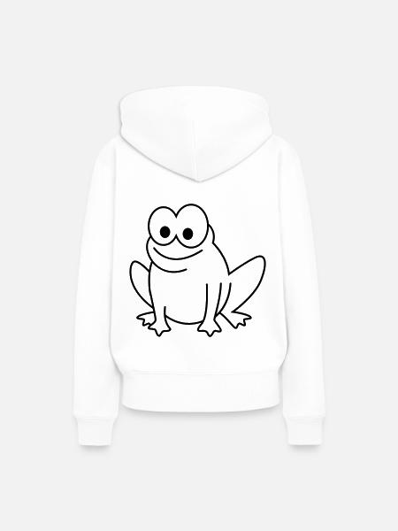 Frosch Comic Tier - Frauen Premium Bio Hoodie - Weiß