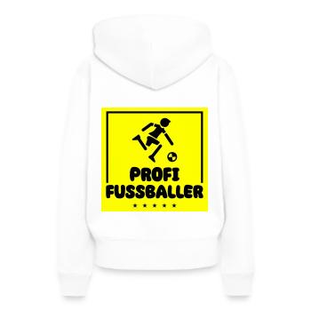 Fussball Profi - Frauen Premium Bio Hoodie - Weiß - Hinten - Julia (174cm)