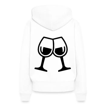 Wein Gläser - Frauen Premium Bio Hoodie - Weiß - Hinten - Julia (174cm)