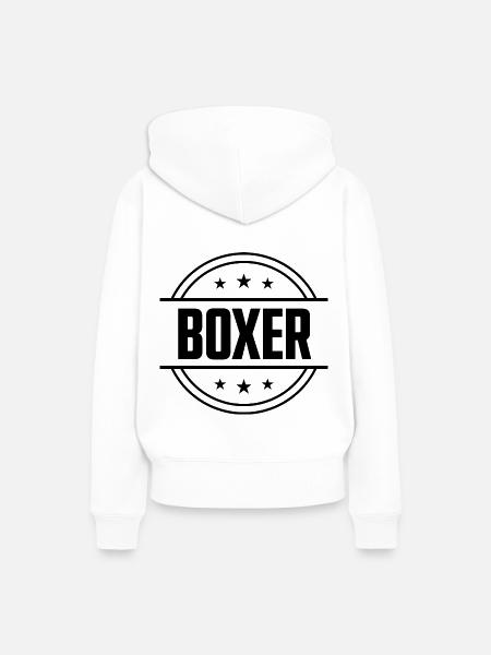 Boxer Boxen Sport - Frauen Premium Bio Hoodie - Weiß