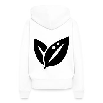 Écologie de la feuille - Sweat à capuche Premium bio Femme - blanc - Dos - Julia (174cm)