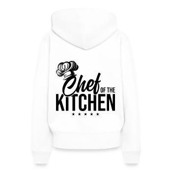 Chef Chapeau de Chef Chef - Sweat à capuche Premium bio Femme - blanc - Dos - Julia (174cm)