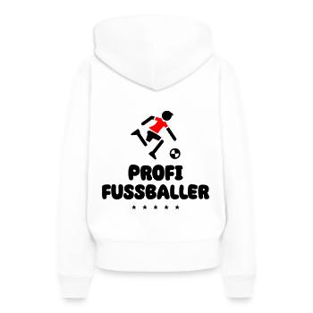 Fussball Profi - Frauen Premium Bio Hoodie - Weiß - Hinten - Julia (174cm)