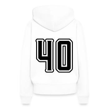Symbole de 40 chiffres - Sweat à capuche Premium bio Femme - blanc - Dos - Julia (174cm)