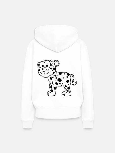 Leopard Comic Tier - Frauen Premium Bio Hoodie - Weiß