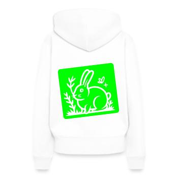 Lapin de Pâques Pâques - Sweat à capuche Premium bio Femme - blanc - Dos - Julia (174cm)