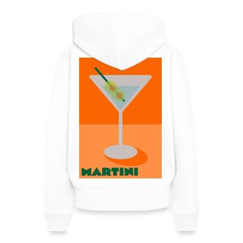 Imprimé Martini - Sweat à capuche Premium bio Femme - blanc - Dos - Julia (174cm)
