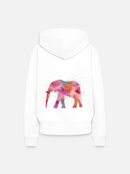 Elefant - Frauen Premium Bio Hoodie - Weiß