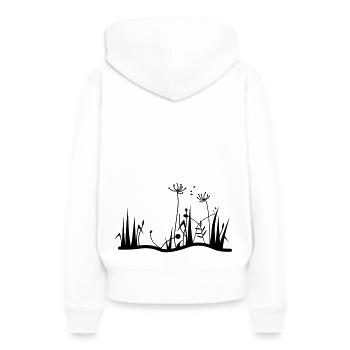 Blumen und Gräser - Frauen Premium Bio Hoodie - Weiß - Hinten - Julia (174cm)
