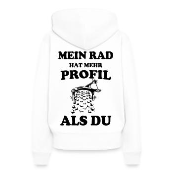 Mein Rad hat mehr Profil - Frauen Premium Bio Hoodie - Weiß - Hinten - Julia (174cm)