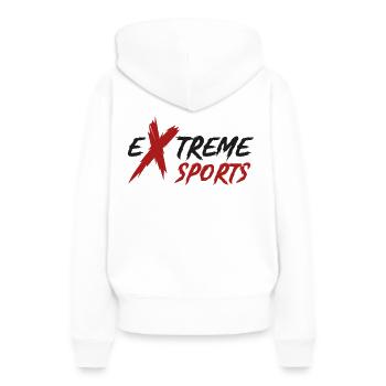 Extremsportler Sport Sportlich - Frauen Premium Bio Hoodie - Weiß - Hinten - Julia (174cm)