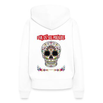 Dia de los muertes - Frauen Premium Bio Hoodie - Weiß - Hinten - Julia (174cm)