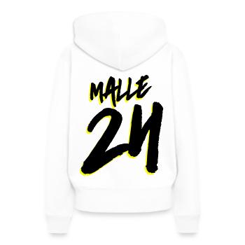 Malle 24 Mallorca - Sweat à capuche Premium bio Femme - blanc - Dos - Julia (174cm)
