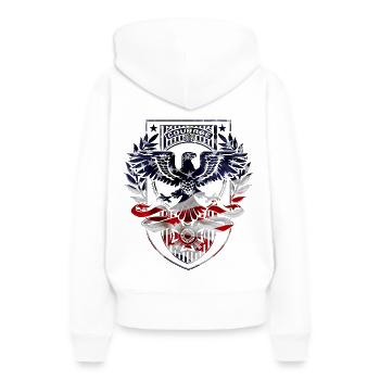 Armee - Frauen Premium Bio Hoodie - Weiß - Hinten - Julia (174cm)