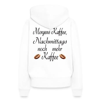Täglicher Trinkplan für Kaffee - Frauen Premium Bio Hoodie - Weiß - Hinten - Julia (174cm)
