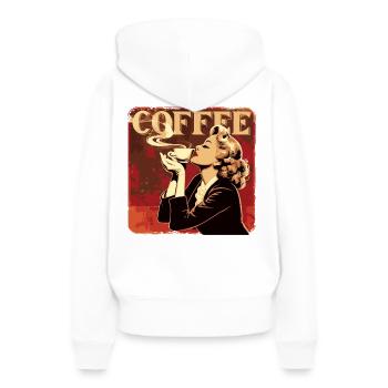 Coffee Blondine Espresso ist Kaffeeliebe - Frauen Premium Bio Hoodie - Weiß - Hinten - Julia (174cm)