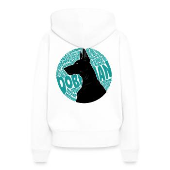 Doberman Chien policier - Sweat à capuche Premium bio Femme - blanc - Dos - Julia (174cm)