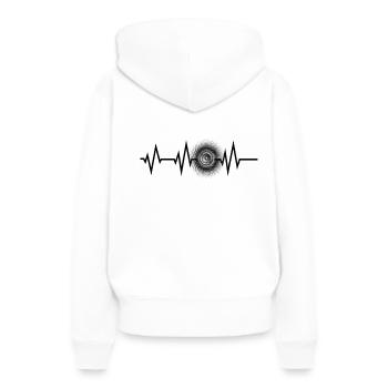 Heartbeat Bass Lautsprecher Sound BPM Frequenz - Frauen Premium Bio Hoodie - Weiß - Hinten - Julia (174cm)