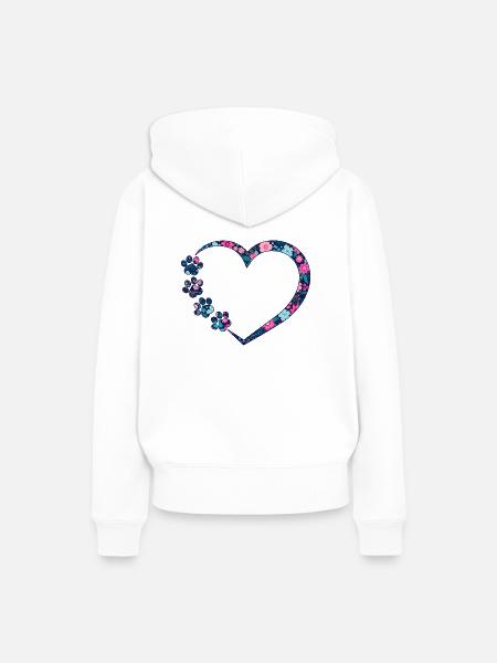 Pfote Katze Hund - Frauen Premium Bio Hoodie - Weiß