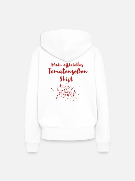 Tomatensoße Flecke - Frauen Premium Bio Hoodie - Weiß