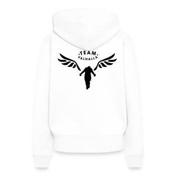 Team Walhalla zurück - Frauen Premium Bio Hoodie - Weiß - Hinten - Julia (174cm)