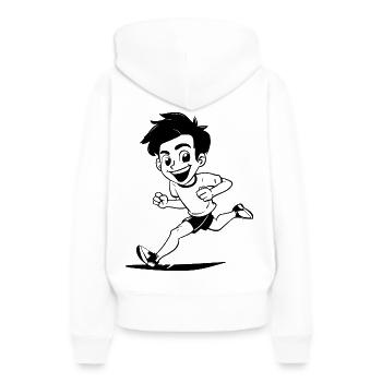 Croquis d’un marathonien - Sweat à capuche Premium bio Femme - blanc - Dos - Julia (174cm)
