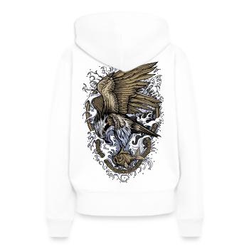 Balbuzard - Sweat à capuche Premium bio Femme - blanc - Dos - Julia (174cm)