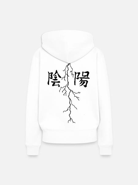 Lightning design - Frauen Premium Bio Hoodie - Weiß