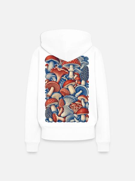 Waldboden-Panelpilz - Frauen Premium Bio Hoodie - Weiß