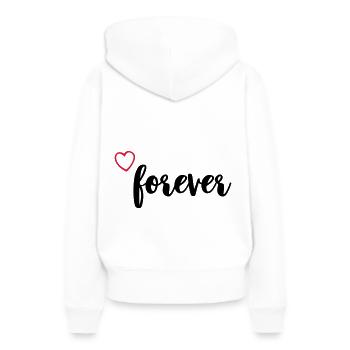 herz forever - Frauen Premium Bio Hoodie - Weiß - Hinten - Julia (174cm)