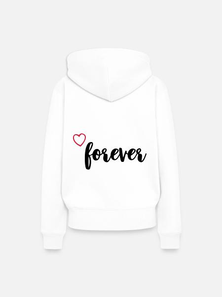 herz forever - Frauen Premium Bio Hoodie - Weiß